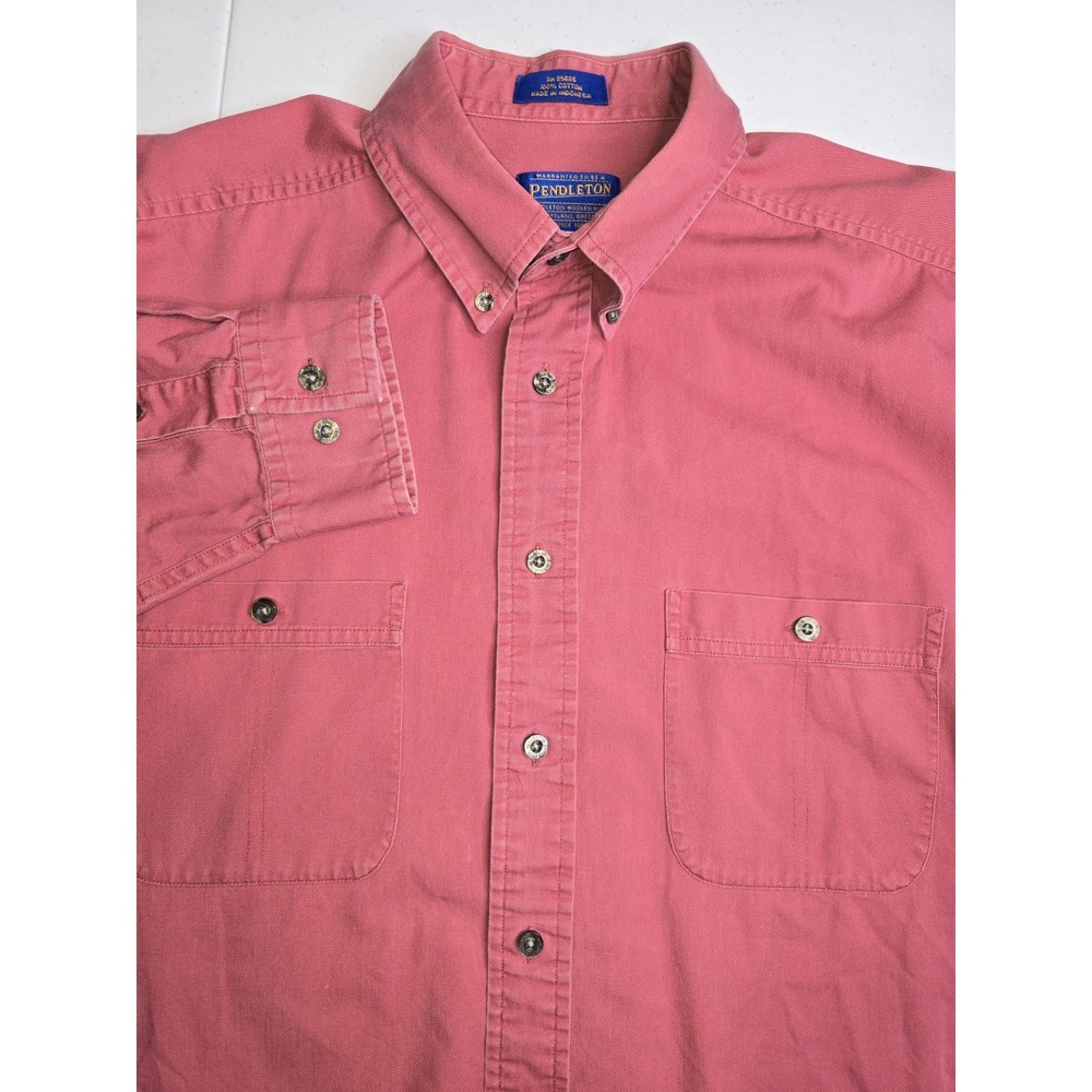 Vintage PENDLETON Men's Red Long Sleeve Large Shirt‎ Classic -601
